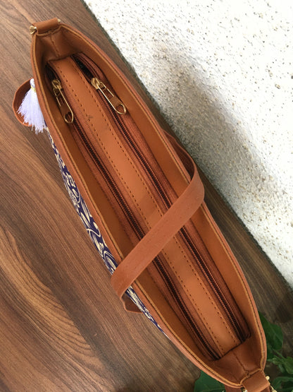 Minsk - 3 zip- Big size - Sling Bag - Voilet Flower