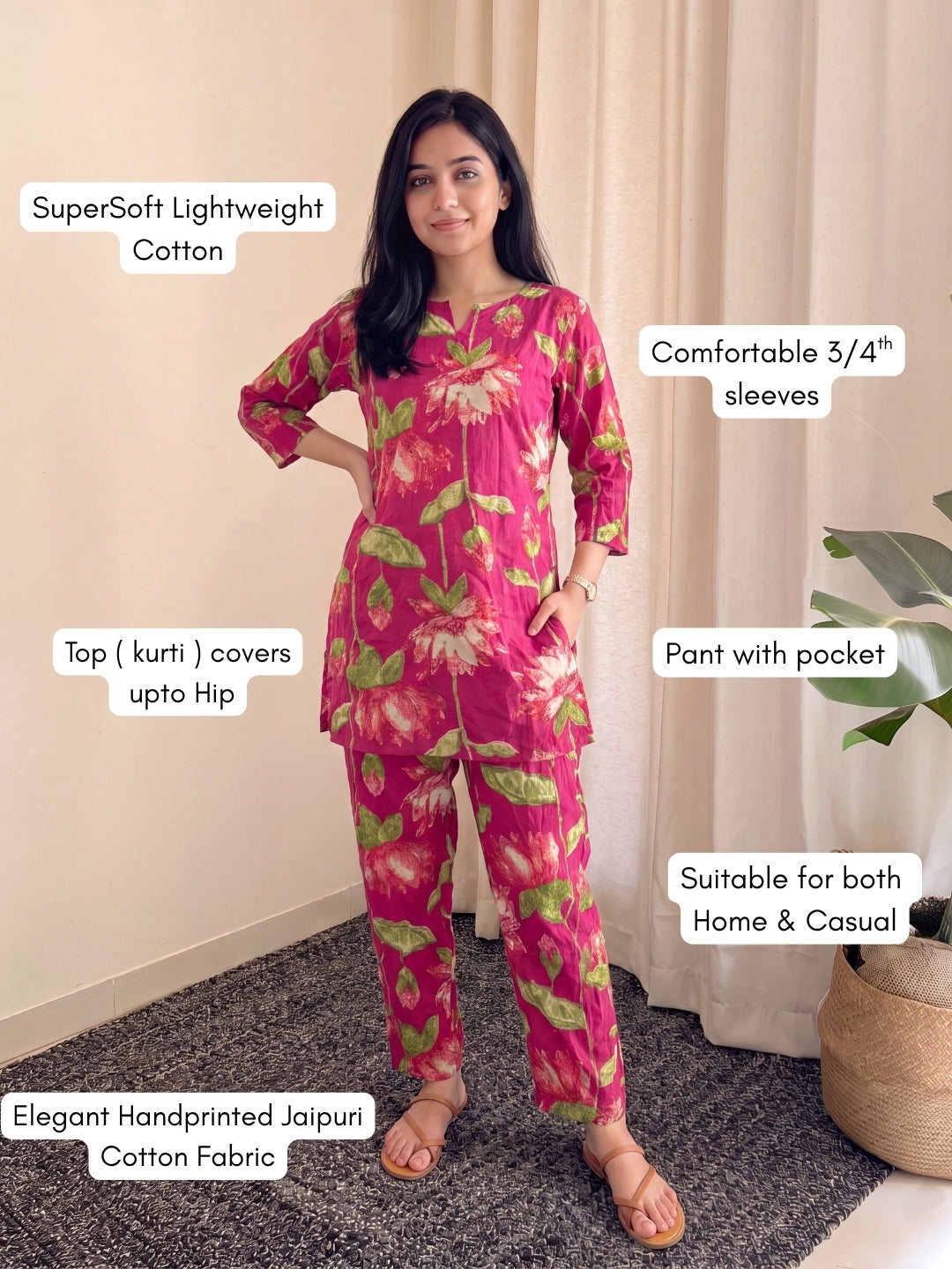 Lotus Cherry - Cord Set - Pure Cotton