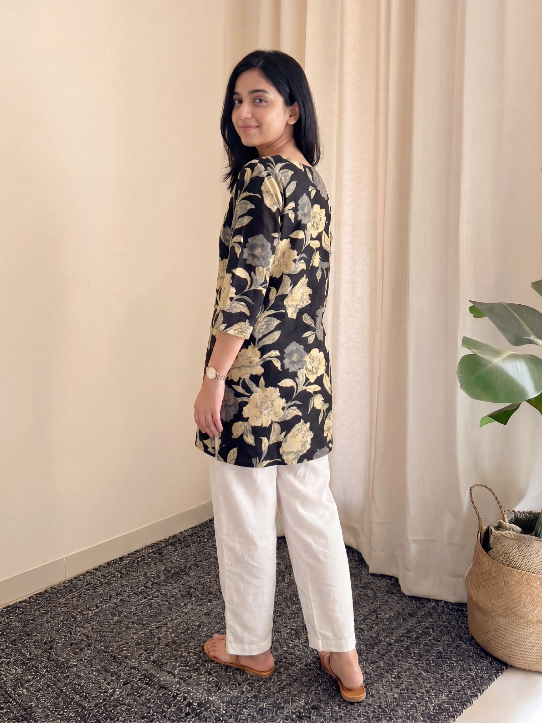 MIx Black with White Pant - Cord Set  - Pure Cotton