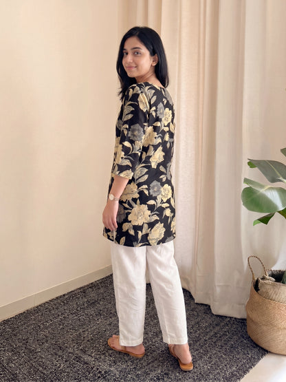 MIx Black with White Pant - Cord Set  - Pure Cotton