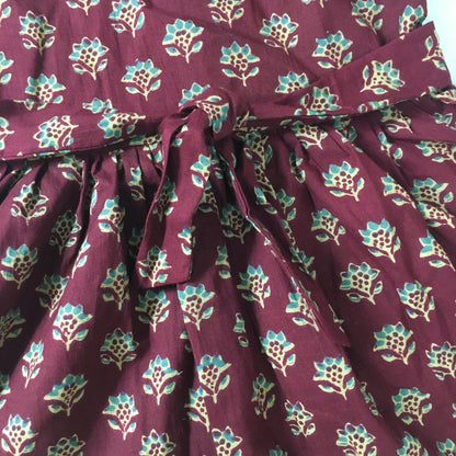 Baby Frock - Maroon Wine Flower