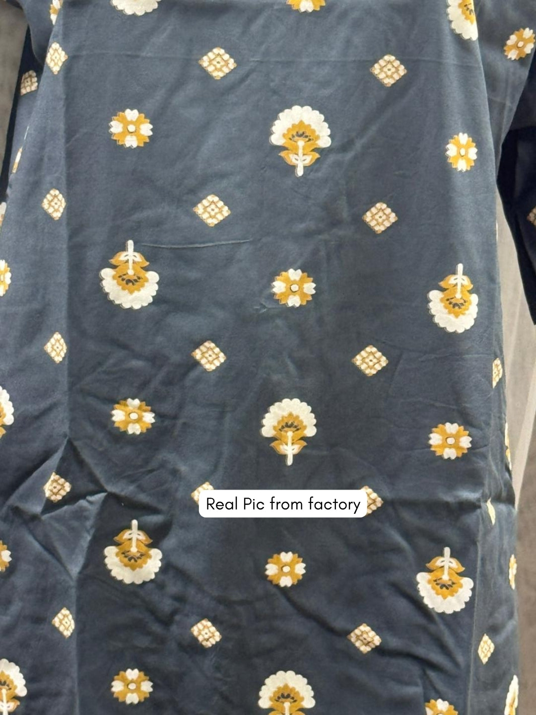 Grey Mushroon - Cord Set with White Pant - Soft Rayon