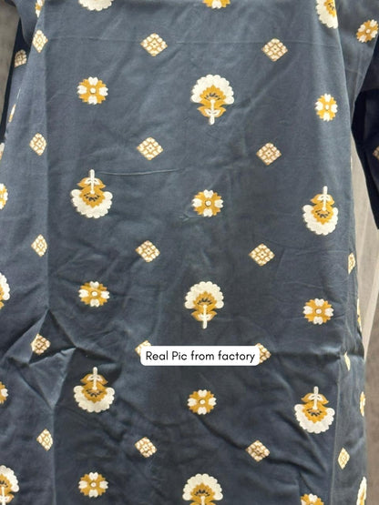 Grey Mushroon - Cord Set with White Pant - Soft Rayon