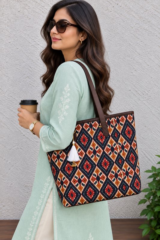 4 tone Blue - Printed Tote Bag