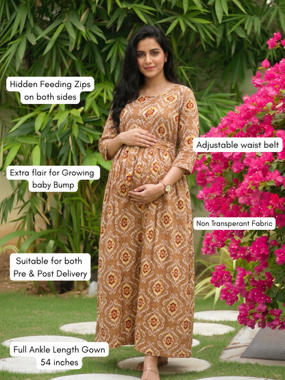 Dessert Art - Maternity Dress with Feeding Zips - Soft Rayon