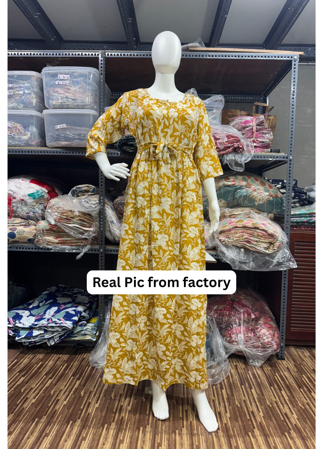 Yellow White - Maternity Kurti with Feeding Zips - Soft Rayon