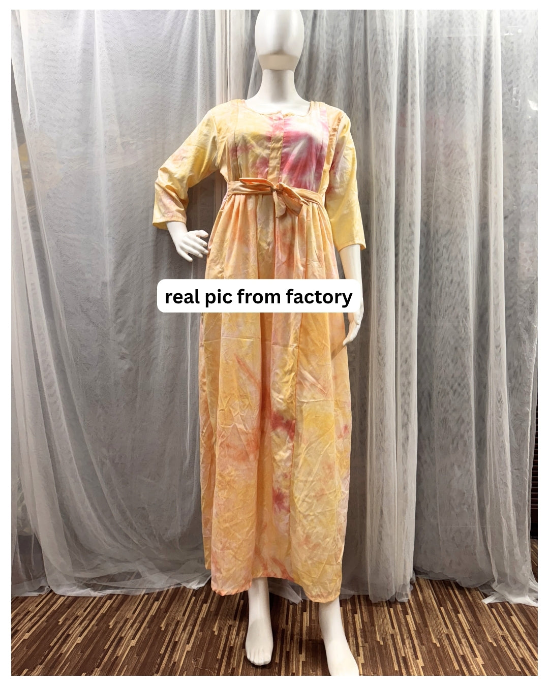 Tie Dye - Yellow - Maternity Kurti with Feeding Zips - Soft Rayon
