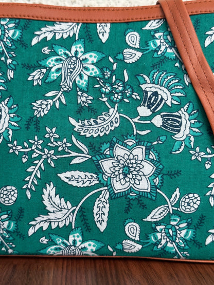 Minsk - 3 zip- Big size - Sling Bag - Sea Green Forrest