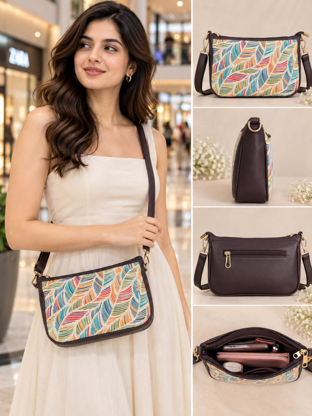 AMARA - Multi Leaves - Shoulder Bag Cum Sling