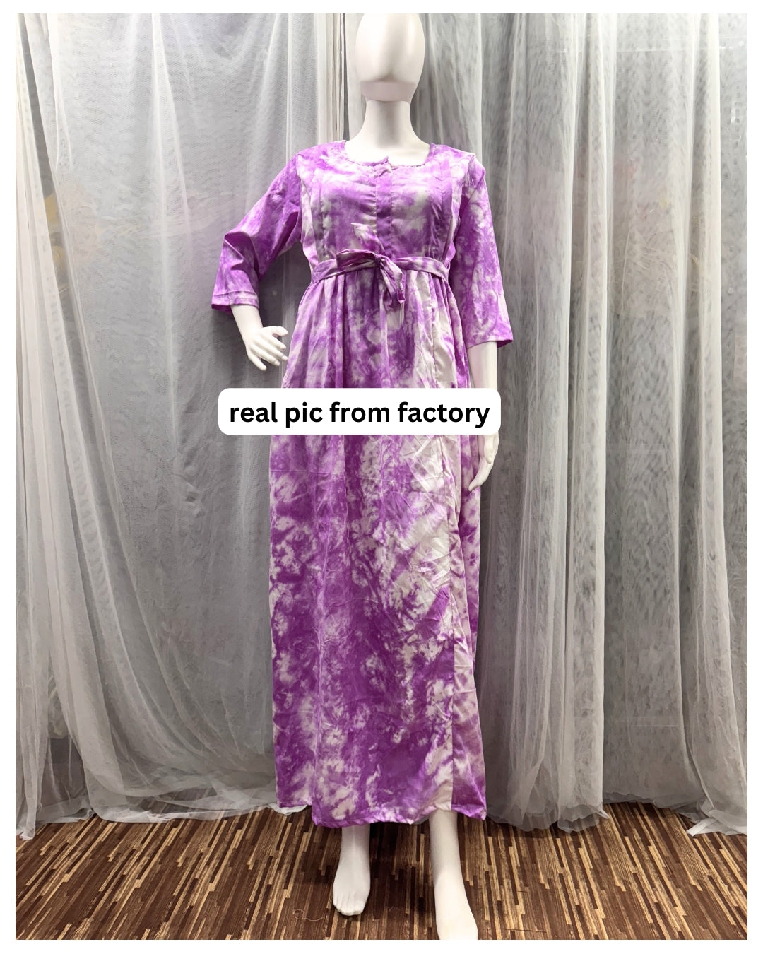Tie Dye - Purple - Maternity Kurti with Feeding Zips - Soft Rayon