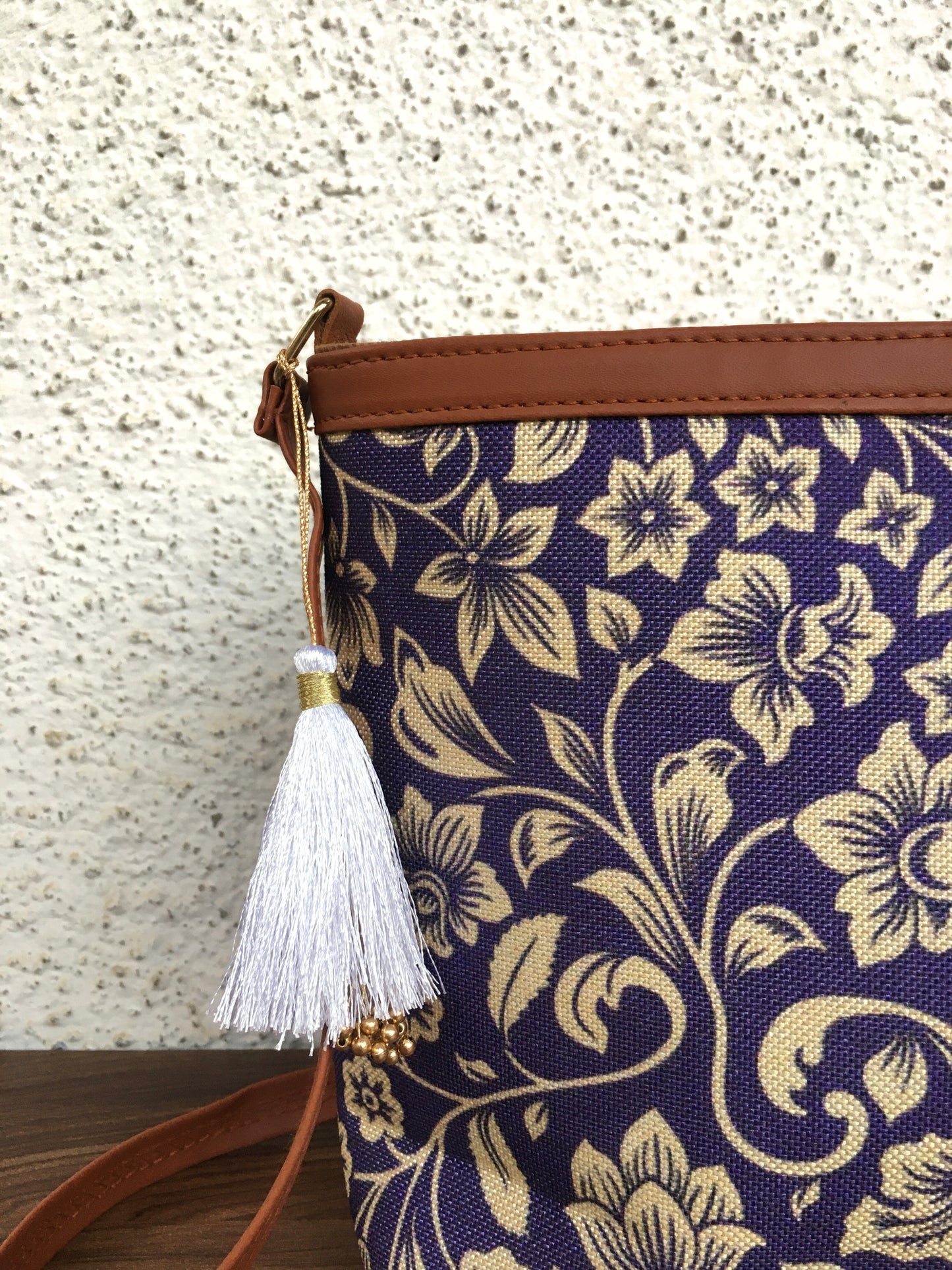 Minsk - 3 zip- Big size - Sling Bag - Voilet Flower