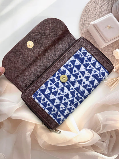 Blue Pyramid - 2 pockets  - Trendy & Beautiful Womens Wallet