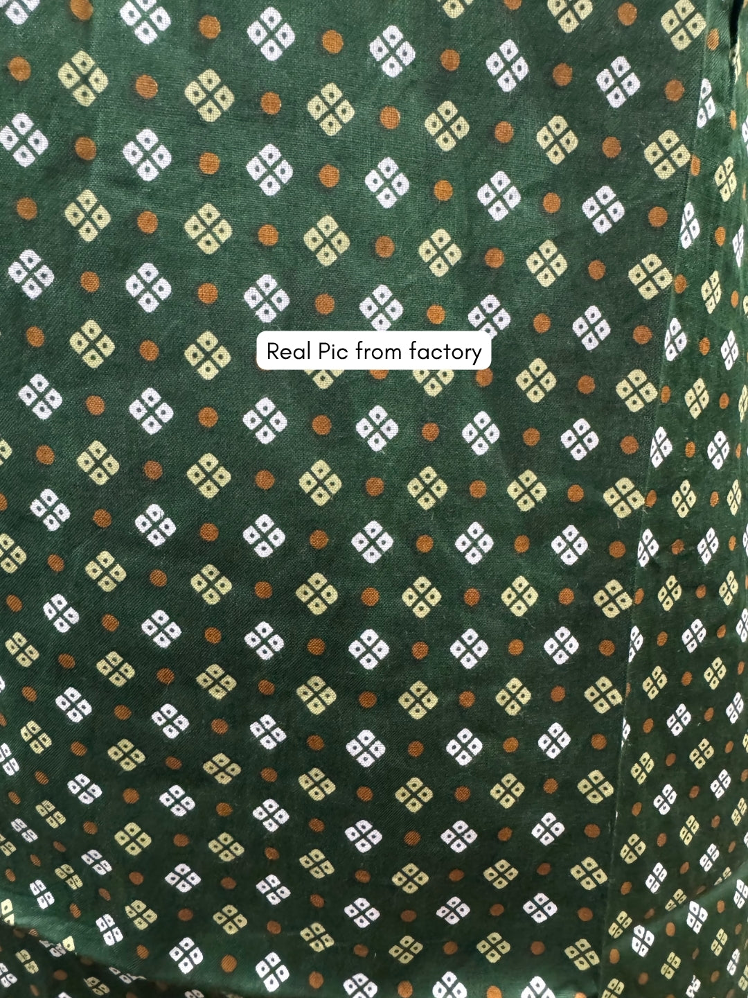 Green Dot Bandhani - Cord Set with White Pant - Pure Cotton