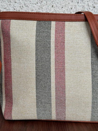 Minsk - 3 zip- Big size - Sling Bag - Stripes Pink