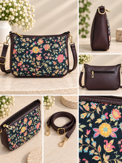AMARA - Black Garden - Shoulder Bag Cum Sling