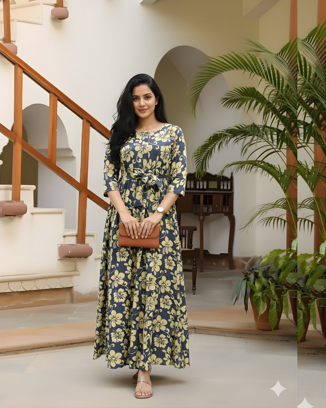 Daisy Flower Grey - Maternity Kurti with Feeding Zips - Soft Rayon