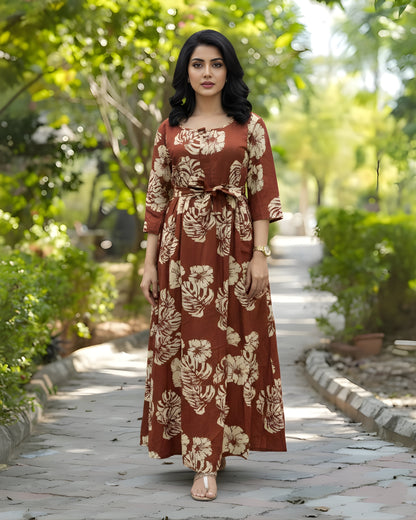 Swiss Cheese - Maroon - Maternity Kurti with Feeding Zips - Cotton Flex - Thicker Fabric