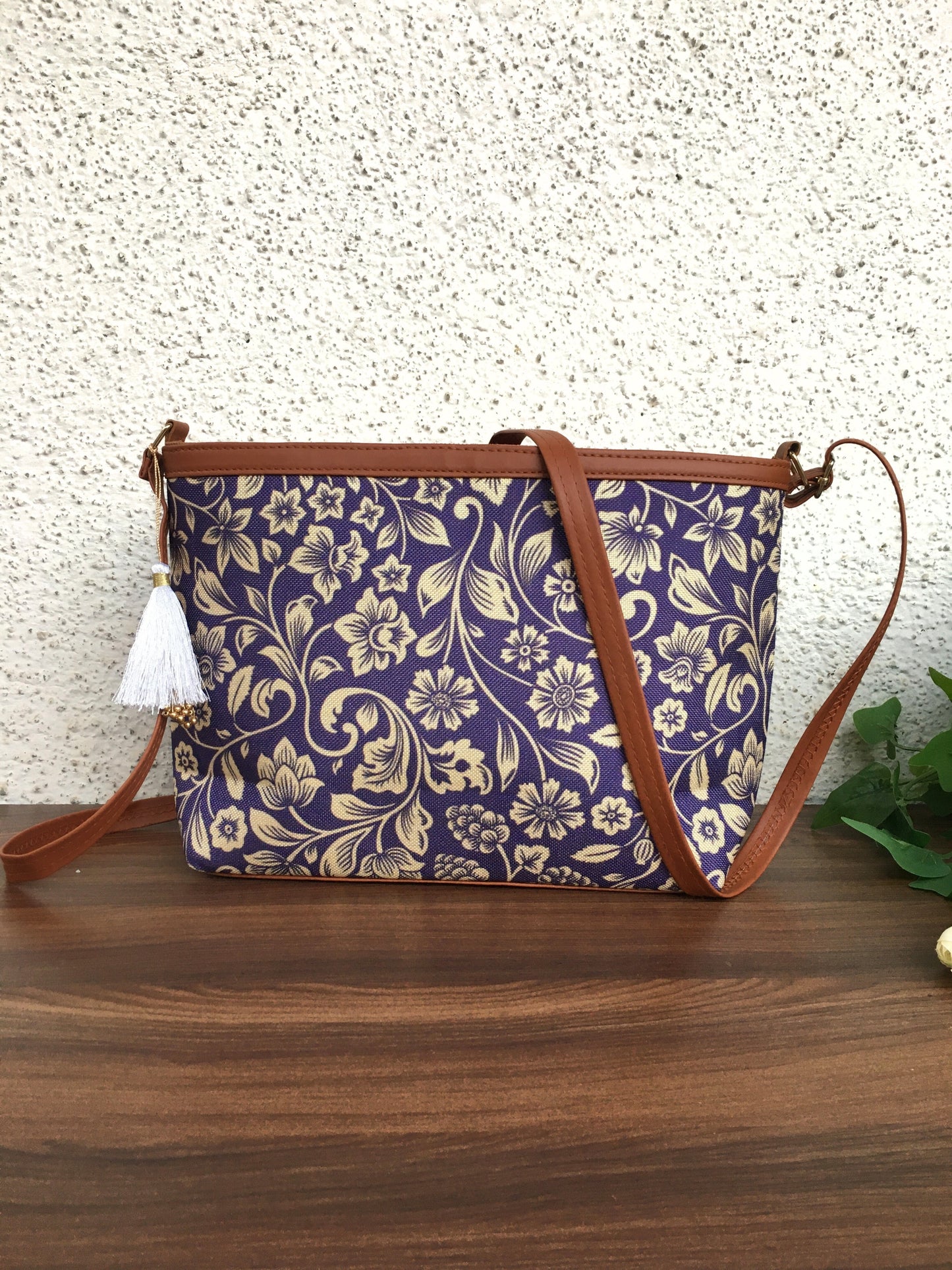 Minsk - 3 zip- Big size - Sling Bag - Voilet Flower