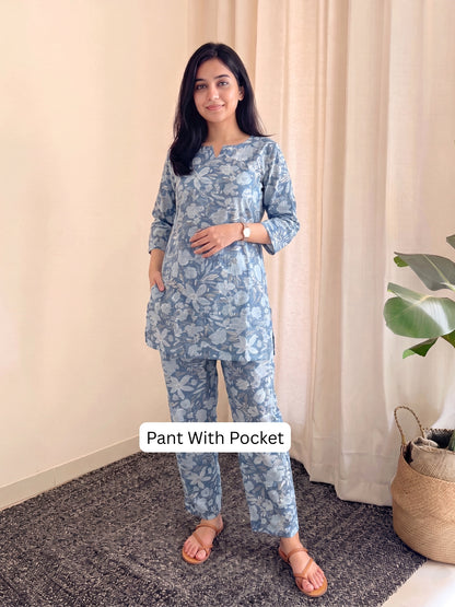 Katha Blue Grey - Cord Set - Pure Cotton
