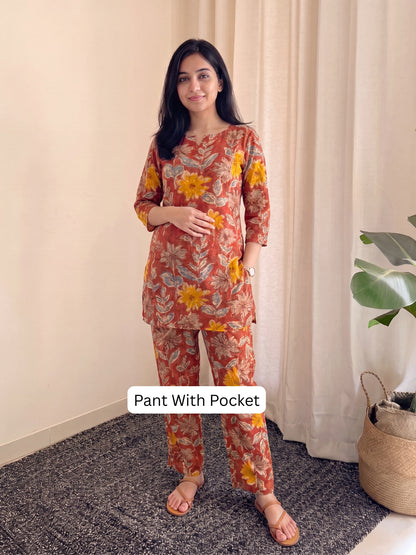 Orange Sunflower - Cord Set - Pure Cotton