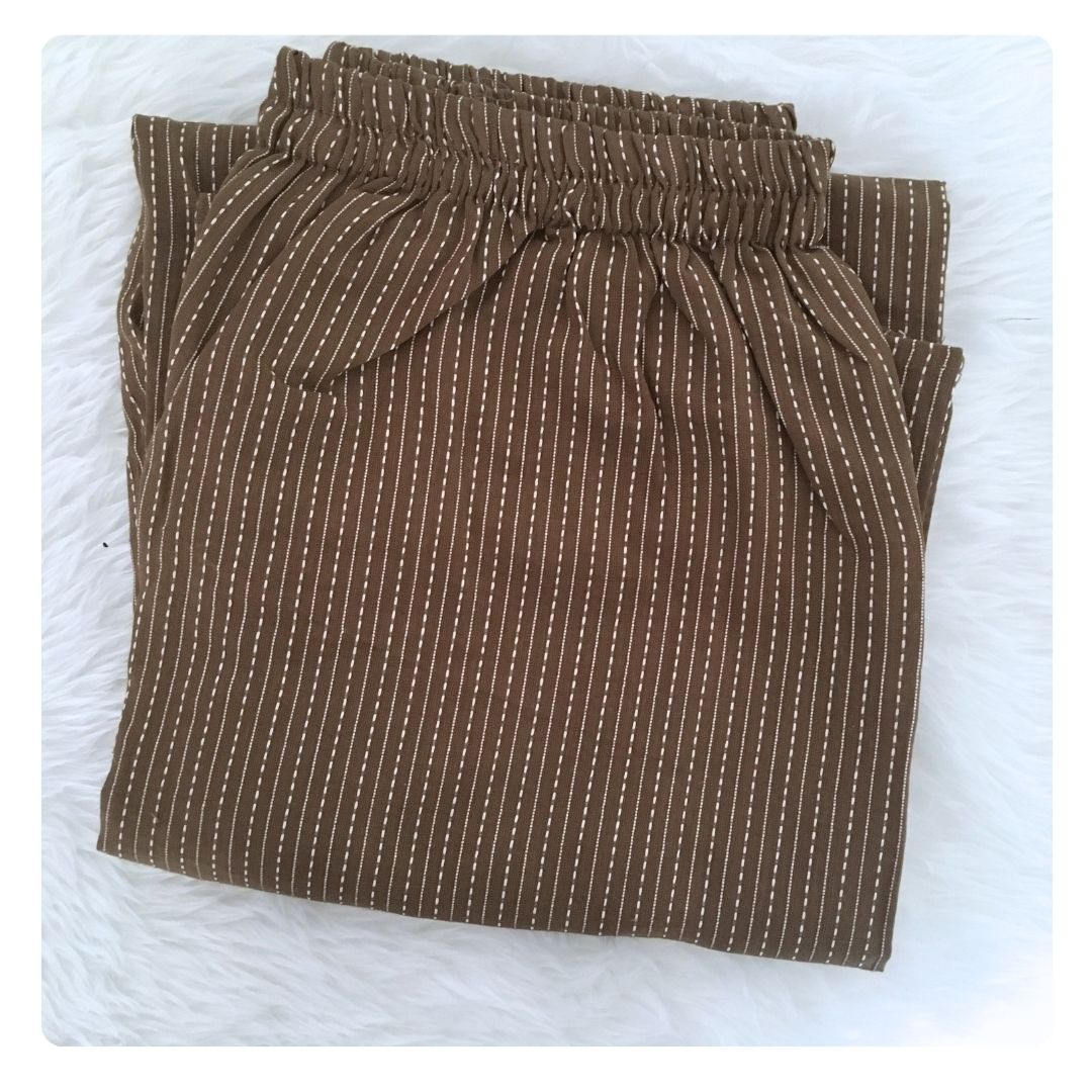 Katha Work - Khakhi Brown - Cord Set - Pure Cotton