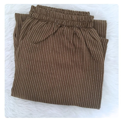 Katha Work - Khakhi Brown - Cord Set - Pure Cotton