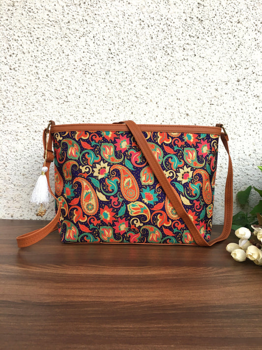 Minsk - 3 zip- Big size - Sling Bag - Orange Keri