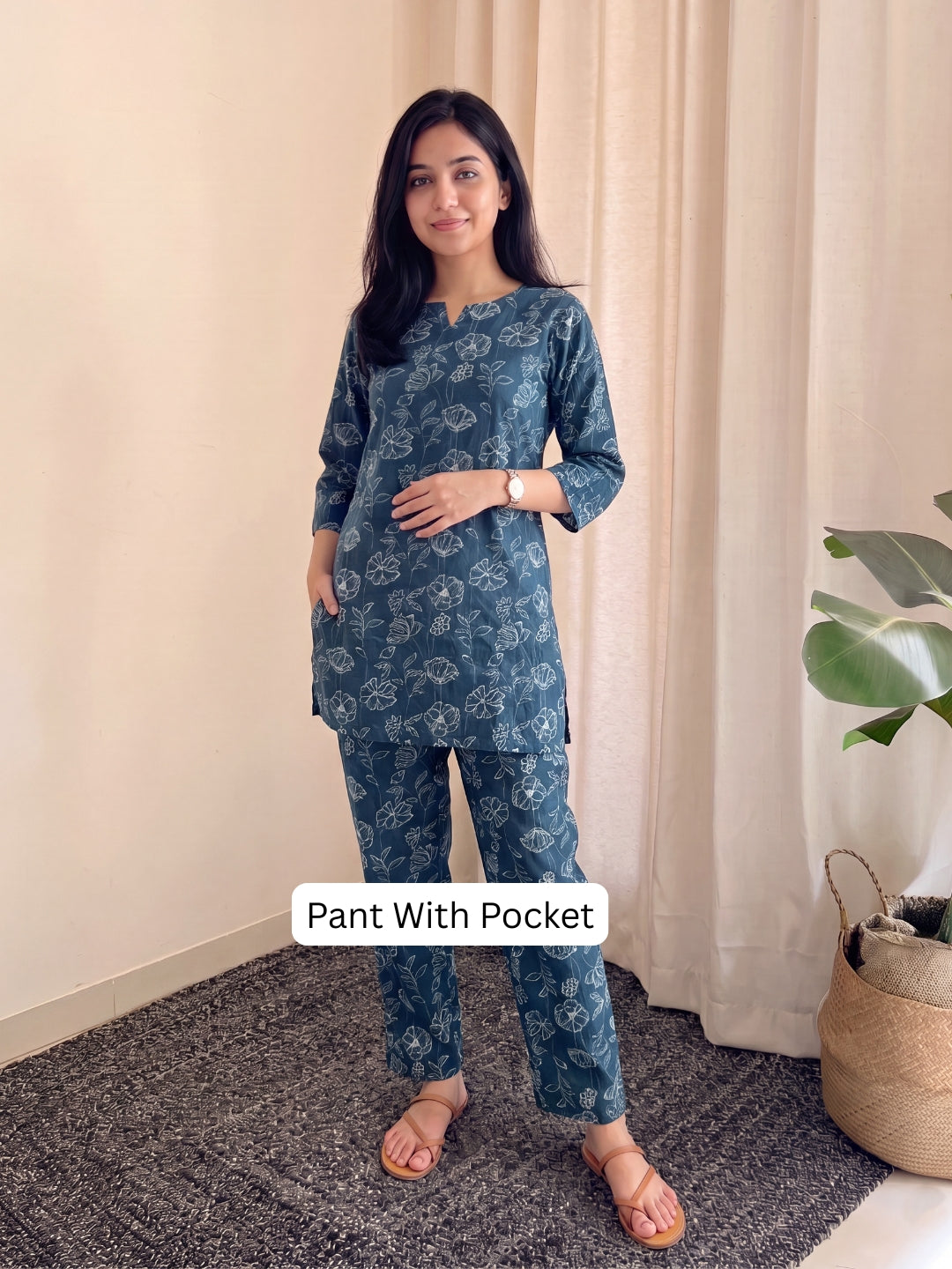 Muli Flower Blue - Cord Set - Pure Cotton