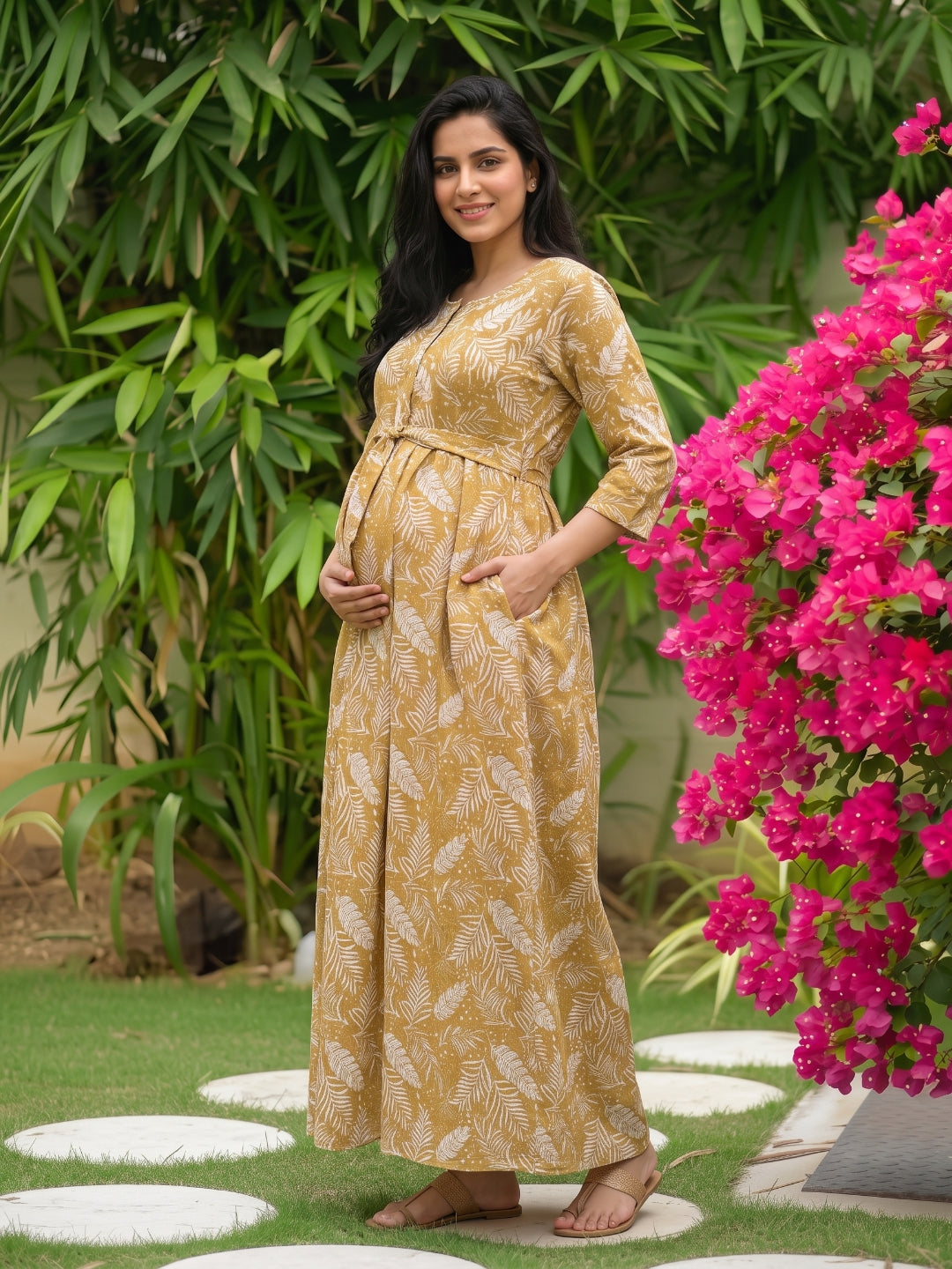 Tropical Forrest - Dessert - Maternity Dress with Feeding Zips - Soft Rayon