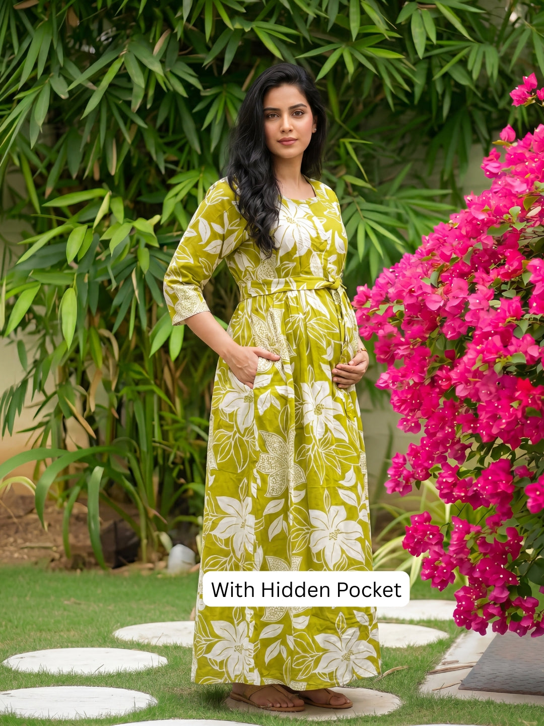 Lily Lemon - Maternity Kurti with Feeding Zips - Soft Rayon