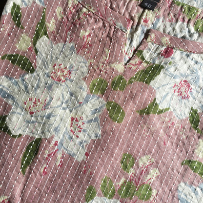 Katha work - Classy Flowers - Peach - Cord Set - Pure Cotton