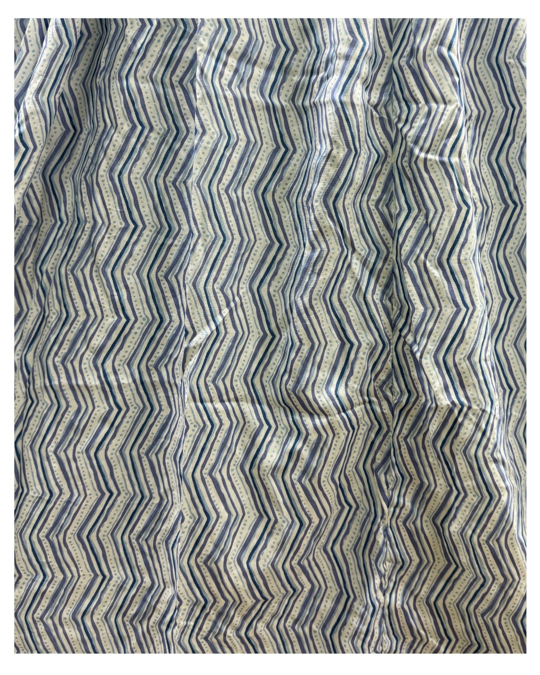 Sky Blue ZigZag - Maternity Kurti with Feeding Zips - Soft Rayon