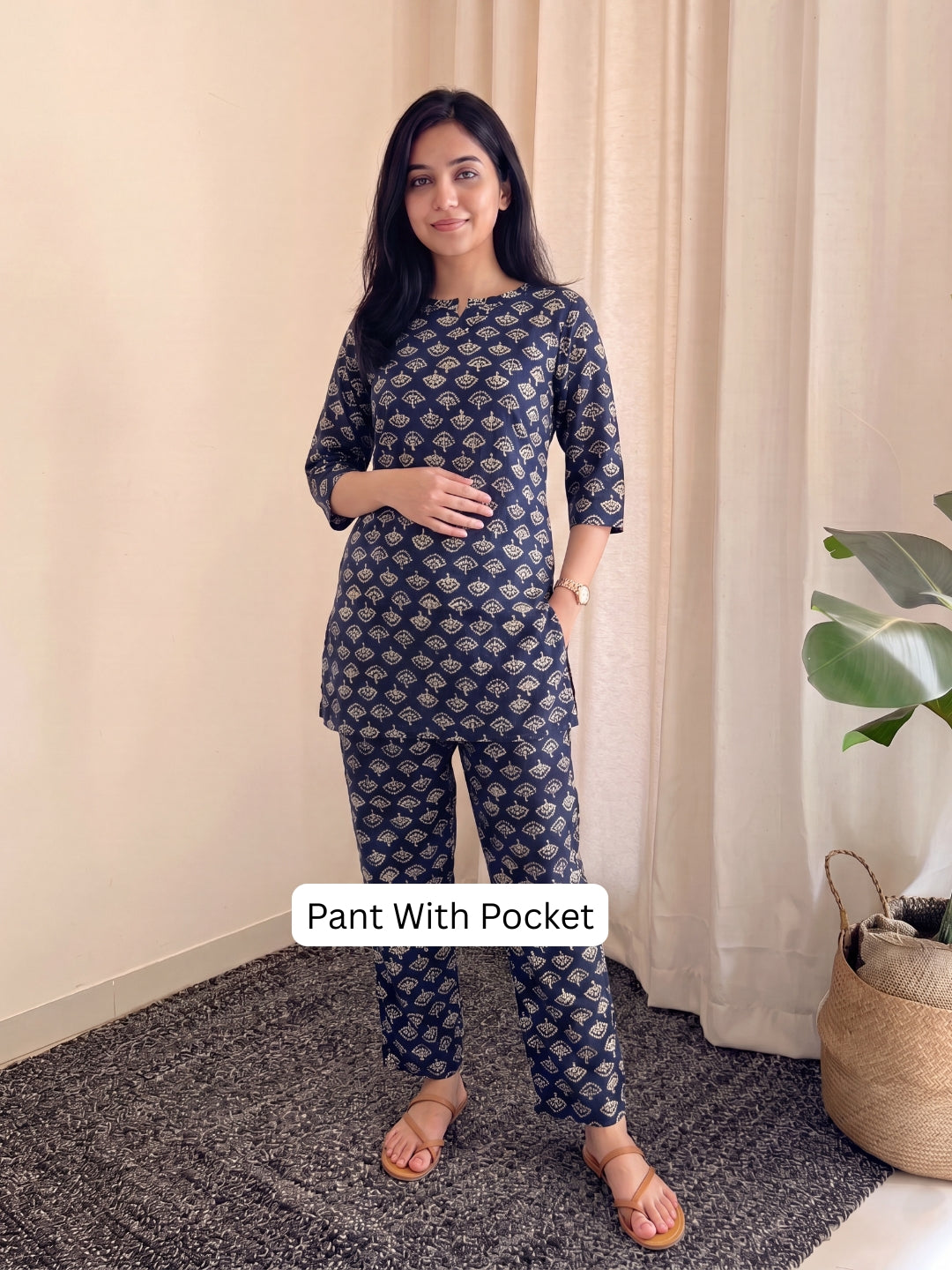Blue Cream Sunflower - Cord Set - Pure Cotton