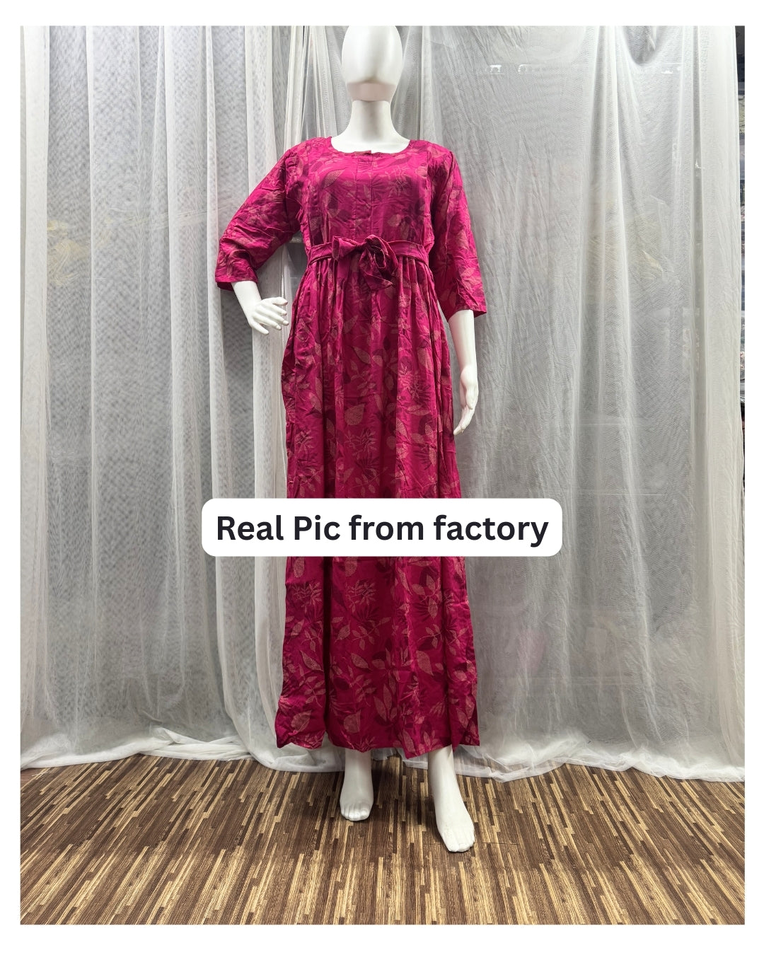 Raani Flower & Leafs - Maternity Kurti with Feeding Zips - Soft Rayon