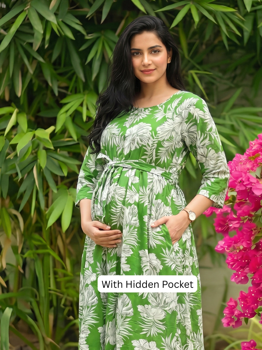 Forrest Pista - Maternity Dress with Feeding Zips - Soft Rayon