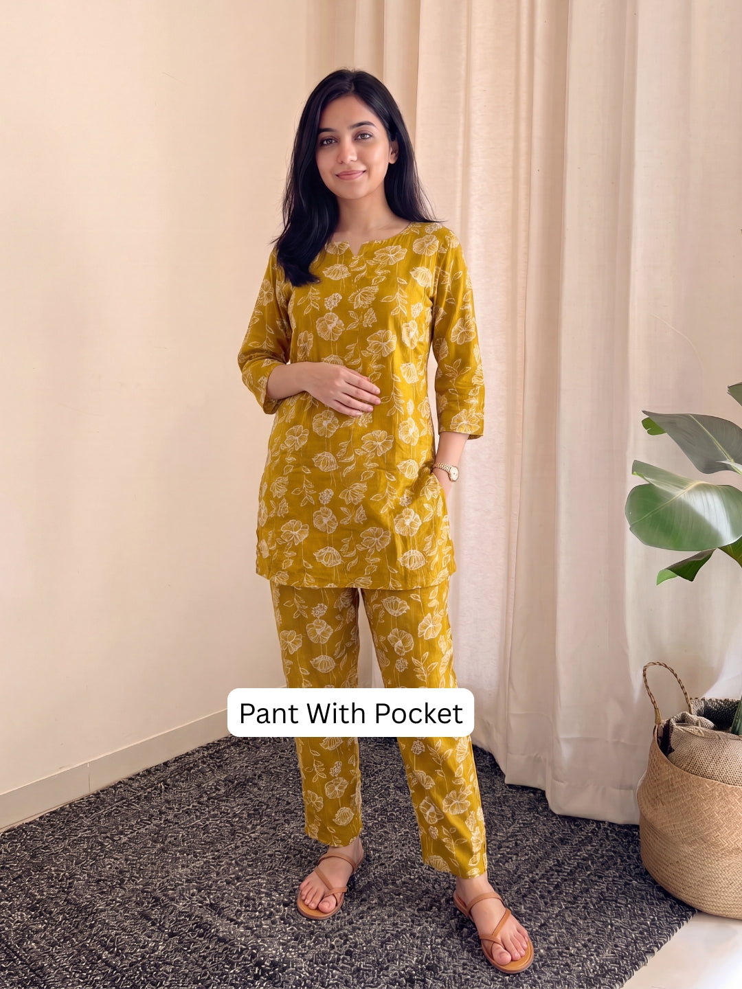 Multi Flower Yellow - Cord Set - Pure Cotton