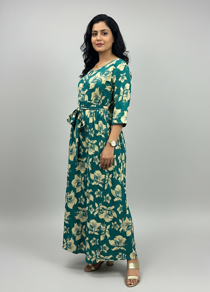 Tropical - Sea Green - Maternity Kurti with Feeding Zips - Soft Rayon