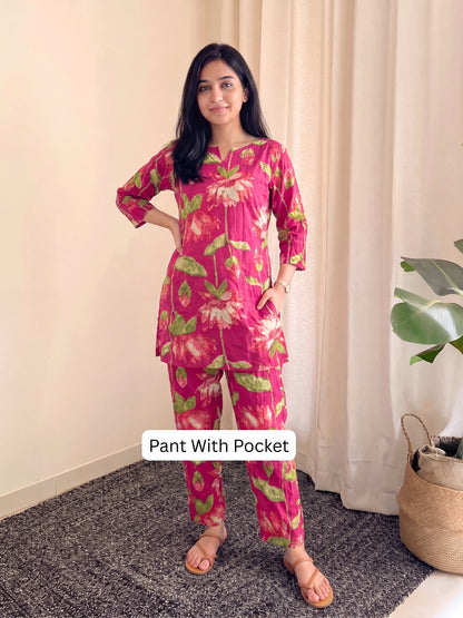 Lotus Cherry - Cord Set - Pure Cotton