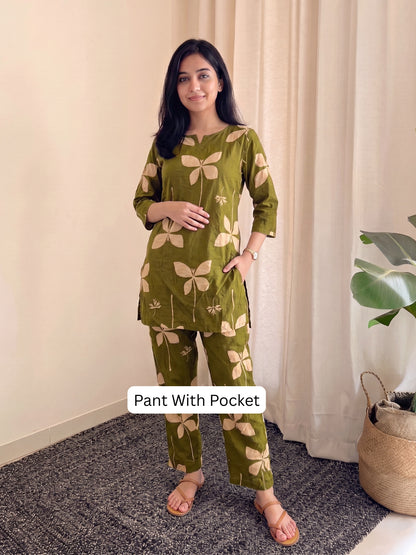 Mehendi Flower Motif - Cord Set - Pure Cotton