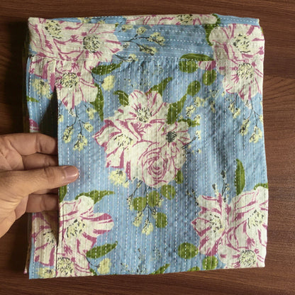 Katha Work - Classy Flowers - SKY Blue - Cord Set - Pure Cotton