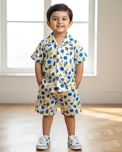 Kids Shirt & Short set - Blue Planet