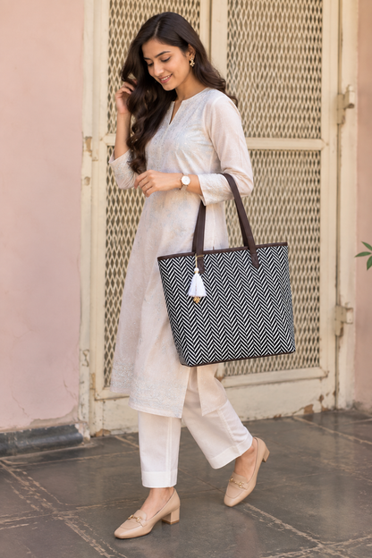Black Cris Cros - Printed Tote Bag