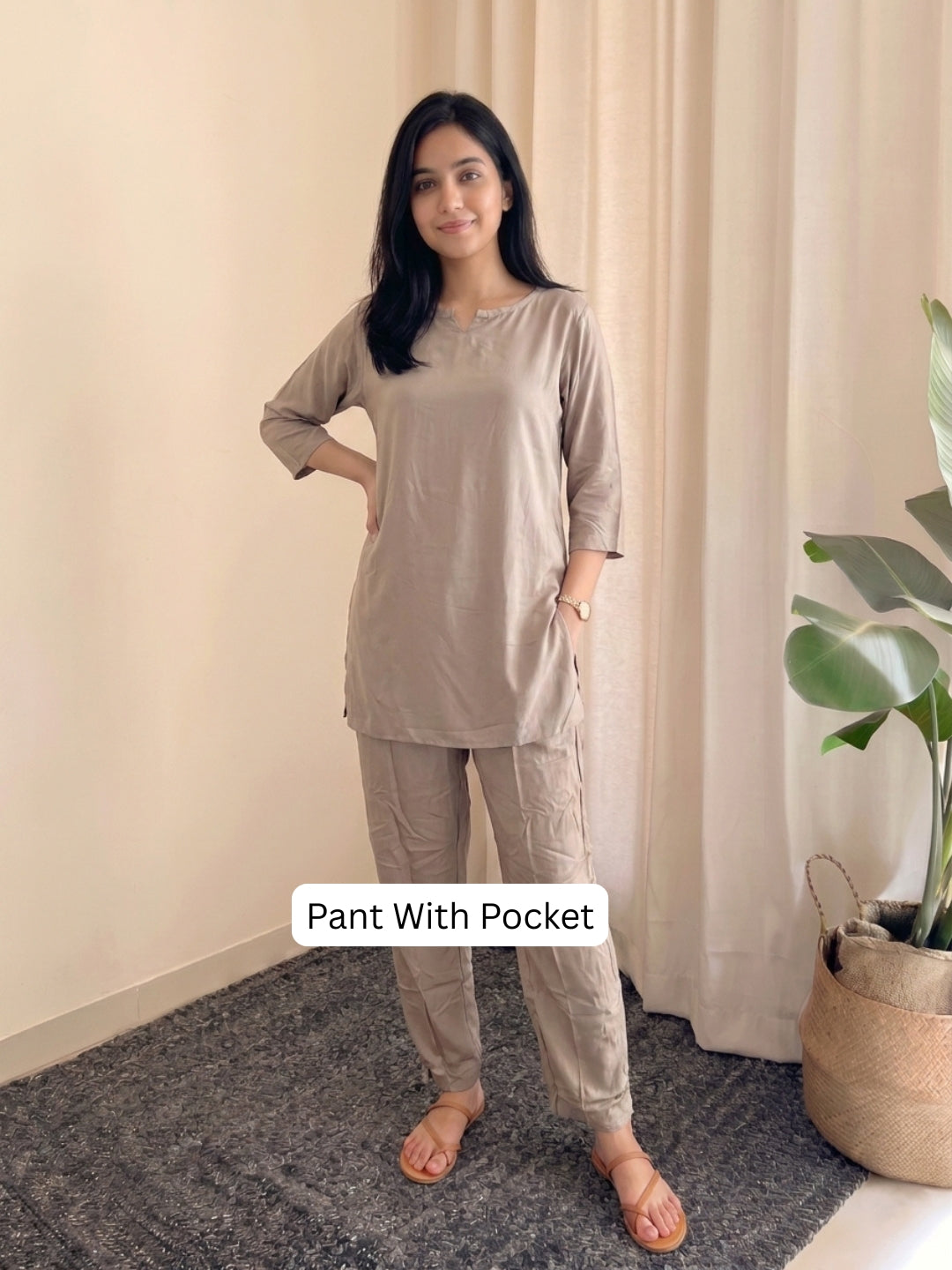 Plain Grey - Cord Set - Soft Rayon
