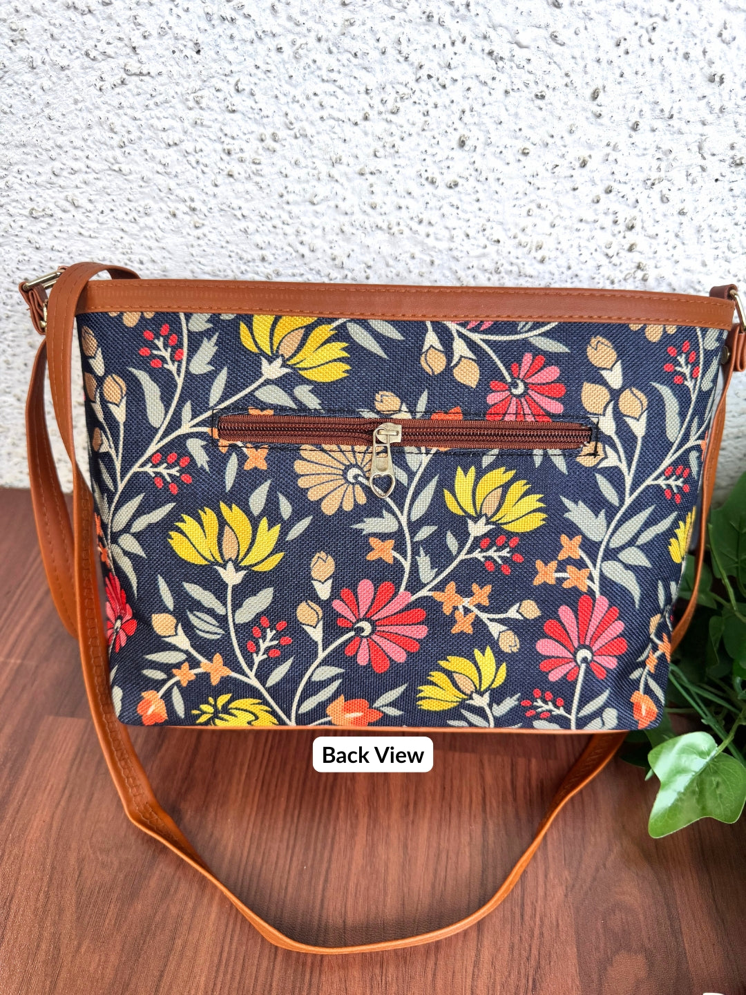 Minsk - 3 zip- Big size - Sling Bag - Blue Red Yellow Flower