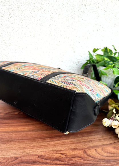 Multi Leaves - Office & College Tote Bag with Laptop Compartment