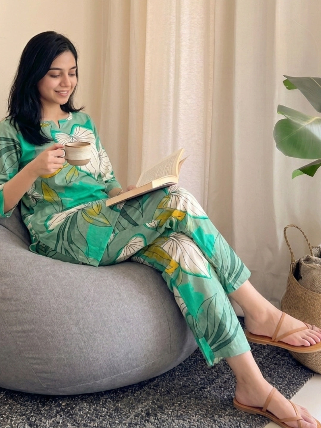 Lotus Leaf - Sea Green - Cord Set - Pure Cotton