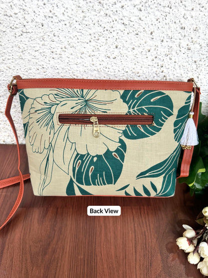 Minsk - 3 zip- Big size - Sling Bag - Lily Sea Green