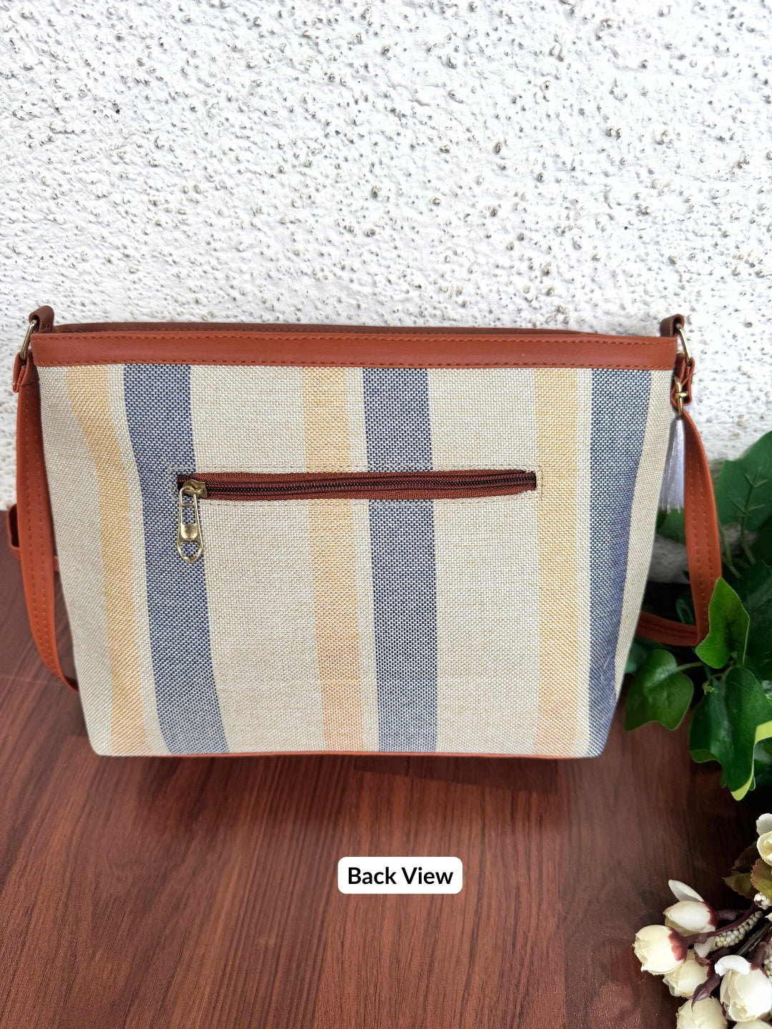 Minsk - 3 zip- Big size - Sling Bag - Stripes Yellow