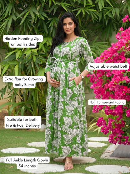 Forrest Pista - Maternity Dress with Feeding Zips - Soft Rayon