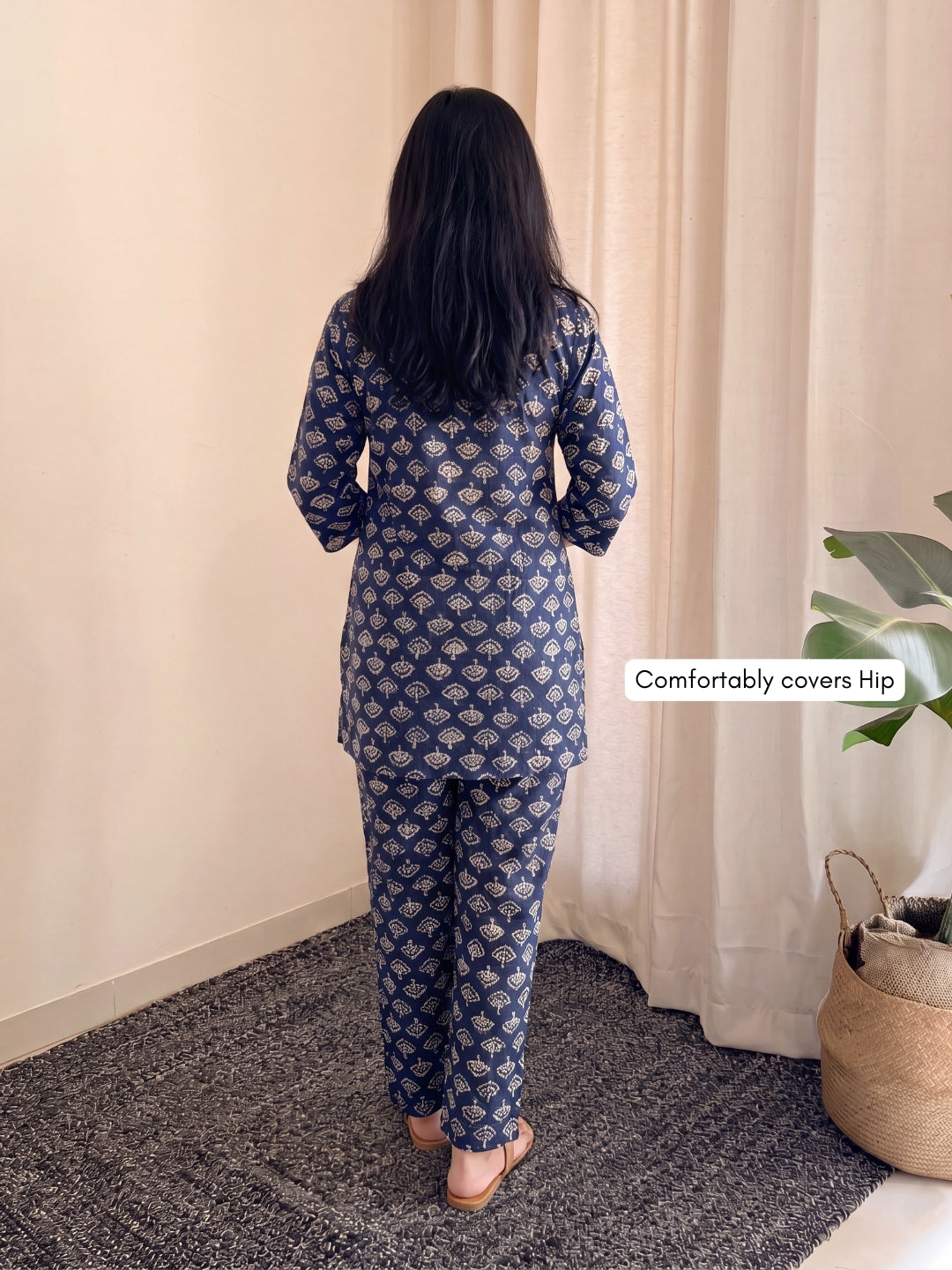 Blue Cream Sunflower - Cord Set - Pure Cotton